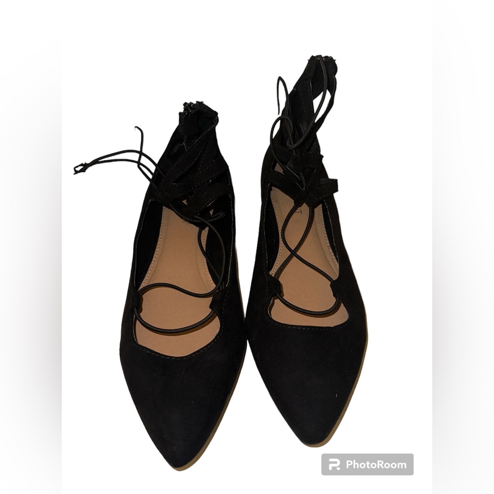 Lane Bryant women’s flat faux suede shoes